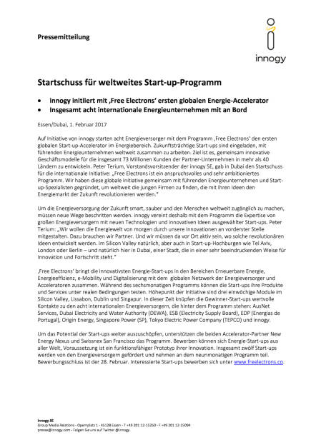 Innogy mit Startschuss für weltweites Start-up-Programm, Seite 1/2, komplettes Dokument unter http://boerse-social.com/static/uploads/file_2087_innogy_mit_startschuss_fur_weltweites_start-up-programm.pdf (01.02.2017) 