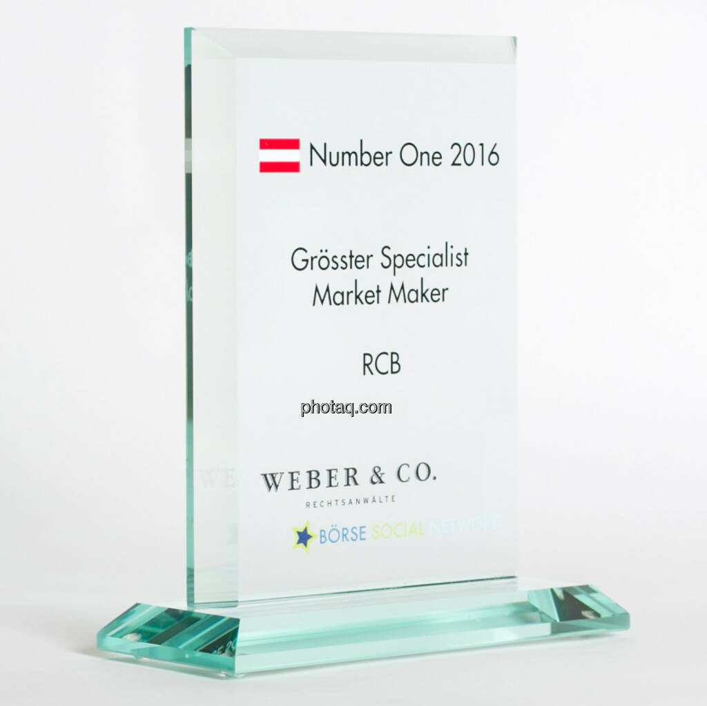 Number One Awards 2016 - Grösster Specialist Market Maker RCB, © photaq/Martina Draper (13.02.2017) 