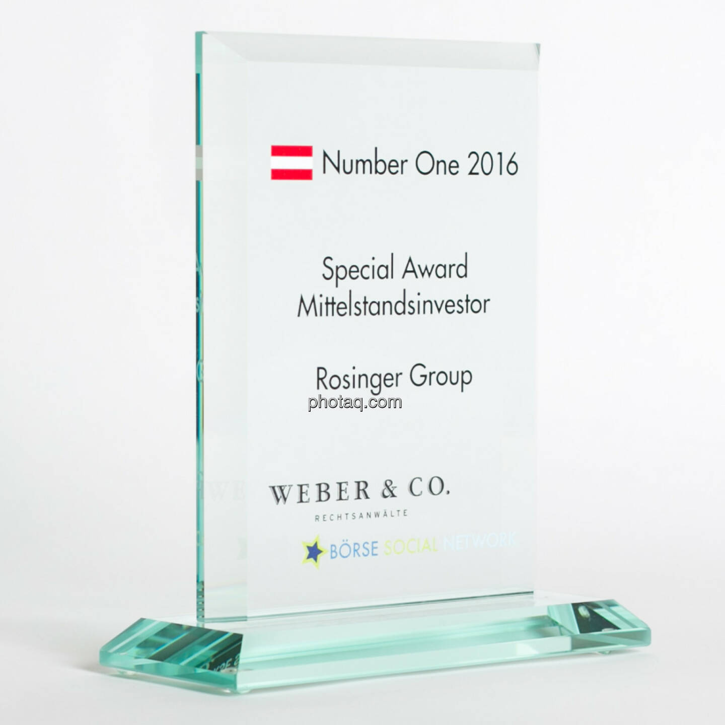 Number One Awards 2016 - Special Award Mittelstandsinvestor Rosinger Group