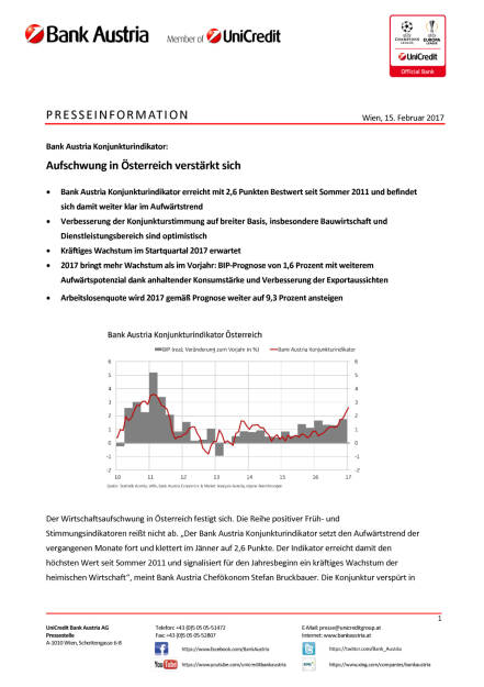 Bank Austria Konjunkturindikator: Aufschwung in Österreich verstärkt sich, Seite 1/5, komplettes Dokument unter http://boerse-social.com/static/uploads/file_2112_aufschwung_in_osterreich_verstarkt_sich.pdf (15.02.2017) 