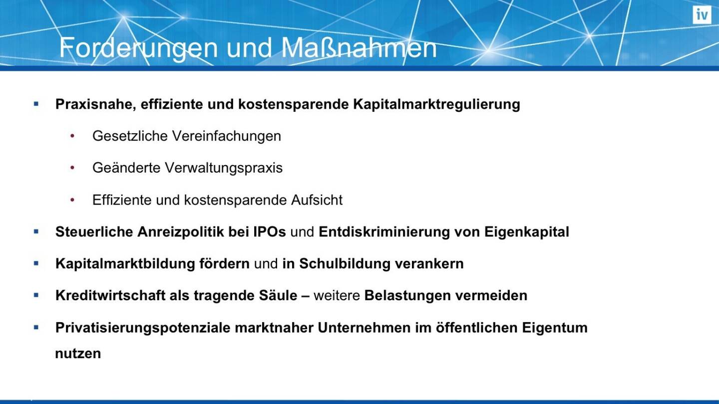 Forderungen und Maßnahmen  