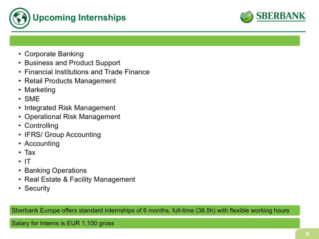 Sberbank Europe - Upcoming Internshpis (17.02.2017) 