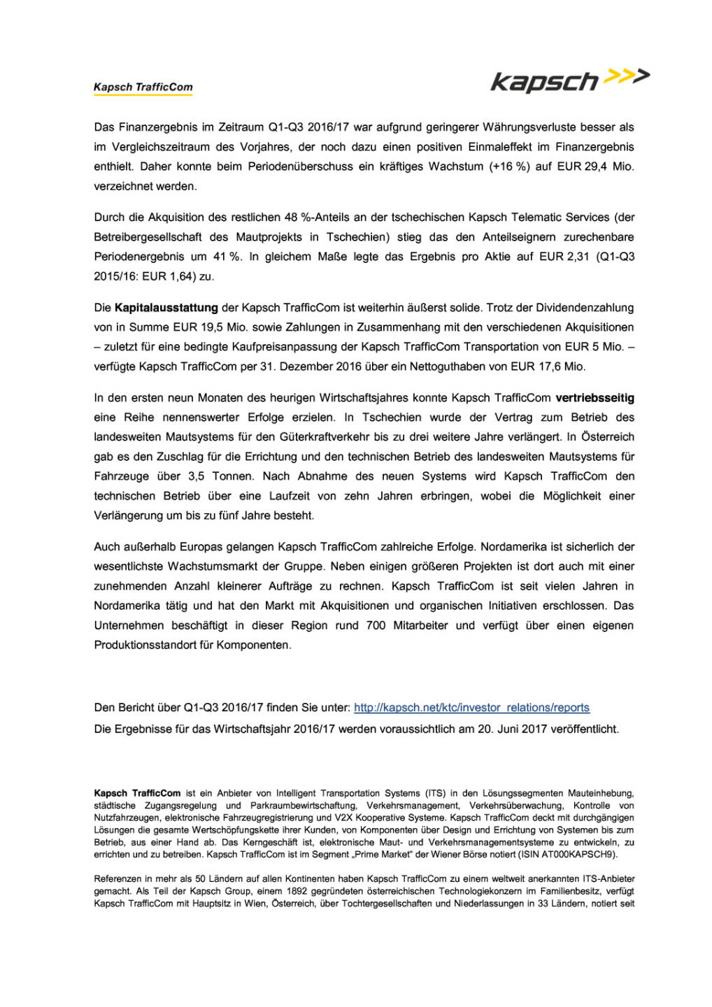 Kapsch: Geschäftsjahr 2016, Seite 2/3, komplettes Dokument unter http://boerse-social.com/static/uploads/file_2123_kapsch_geschaftsjahr_2016.pdf