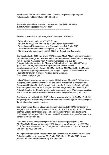 Amag: Geschäftsjahr 2016, Seite 1/4, komplettes Dokument unter http://boerse-social.com/static/uploads/file_2130_amag_geschaftsjahr_2016.pdf (28.02.2017) 