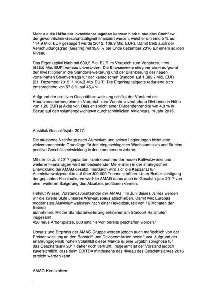 Amag: Geschäftsjahr 2016, Seite 2/4, komplettes Dokument unter http://boerse-social.com/static/uploads/file_2130_amag_geschaftsjahr_2016.pdf (28.02.2017) 