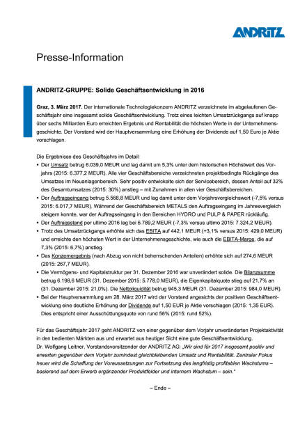 Andritz: Geschäftsentwicklung 2016, Seite 1/3, komplettes Dokument unter http://boerse-social.com/static/uploads/file_2137_andritz_geschaftsentwicklung_2016.pdf (03.03.2017) 