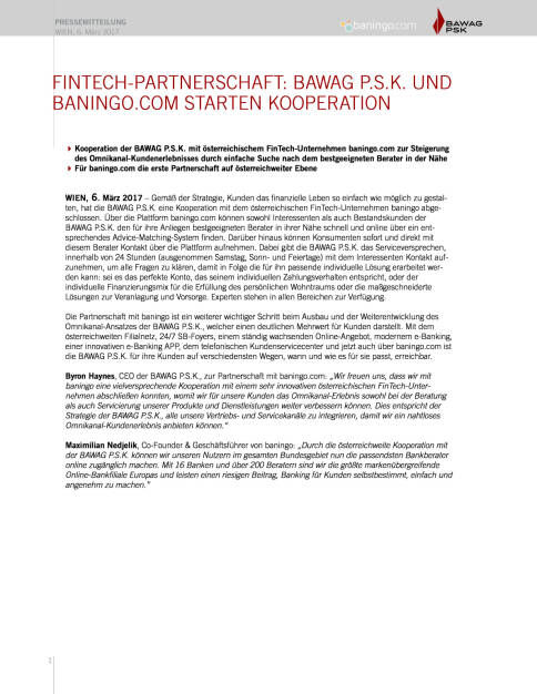 Fintech-Partnerschaft: Bawag PSK und Baningo.com starten Kooperation, Seite 1/2, komplettes Dokument unter http://boerse-social.com/static/uploads/file_2138_fintech-partnerschaft_bawag_psk_und_baningocom_starten_kooperation.pdf (06.03.2017) 