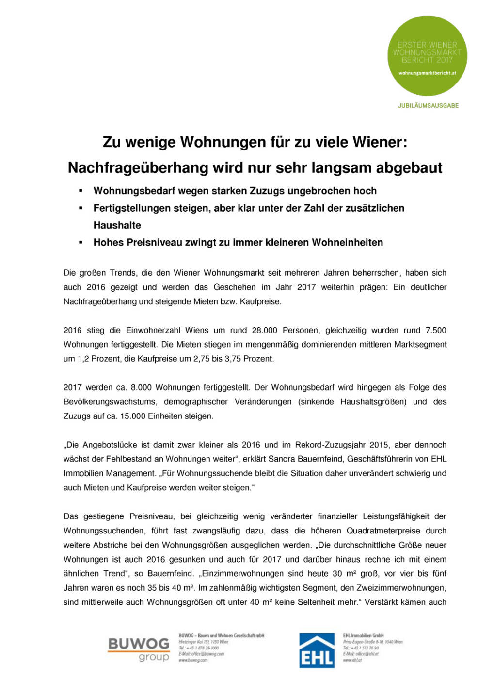 Buwog & EHL Immobilien: Wohnungsmarkt Wien 2017, Seite 2/10, komplettes Dokument unter http://boerse-social.com/static/uploads/file_2142_buwog_ehl_immobilien_wohnungsmarkt_wien_2017.pdf