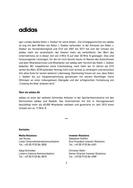 adidas: Harm Ohlmeyer neuer CFO, Seite 2/3, komplettes Dokument unter http://boerse-social.com/static/uploads/file_2143_adidas_harm_ohlmeyer_neuer_cfo.pdf (07.03.2017) 