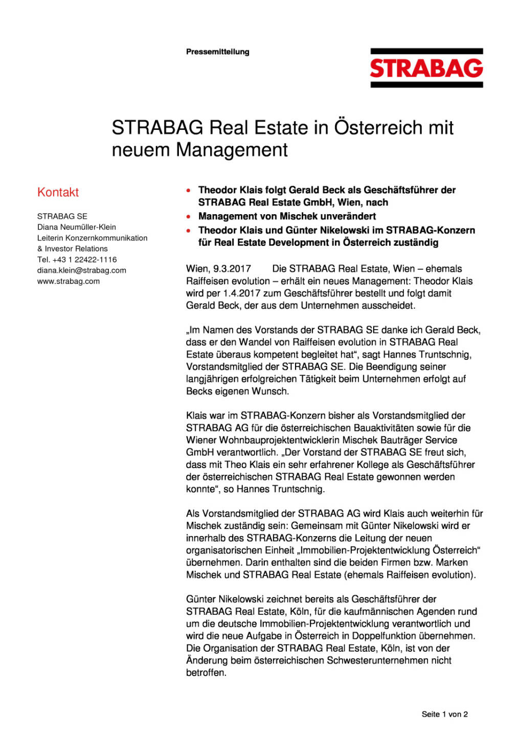 Strabag Real Estate in Österreich mit neuem Management, Seite 1/2, komplettes Dokument unter http://boerse-social.com/static/uploads/file_2155_strabag_real_estate_in_osterreich_mit_neuem_management.pdf