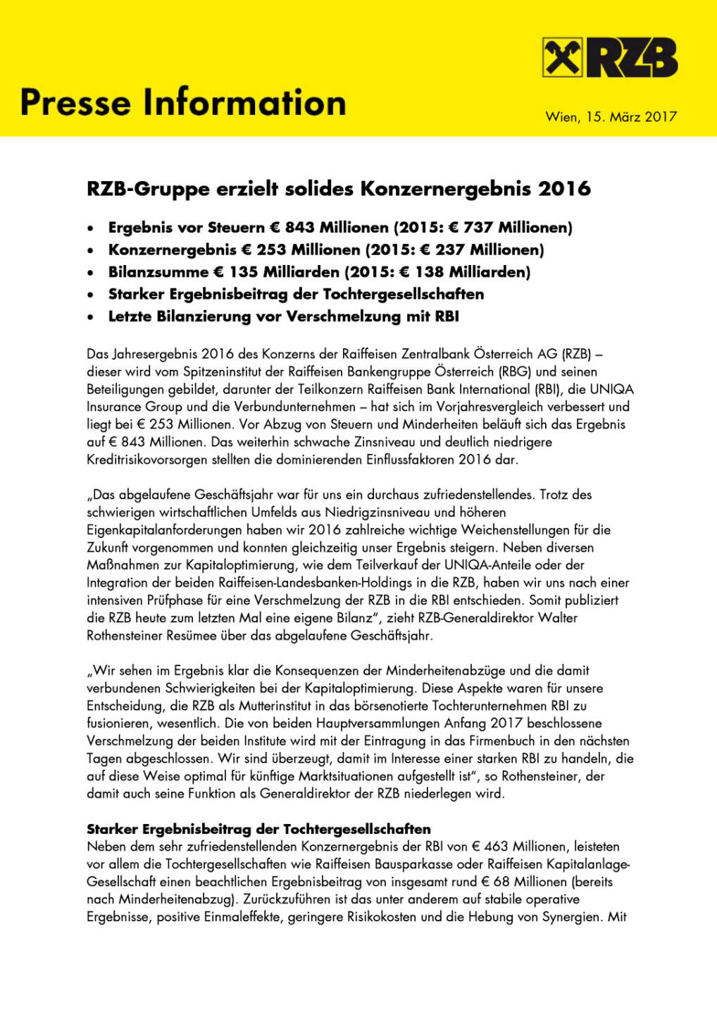 RZB: Konzernergebnis 2016, Seite 1/4, komplettes Dokument unter http://boerse-social.com/static/uploads/file_2162_rzb_konzernergebnis_2016.pdf