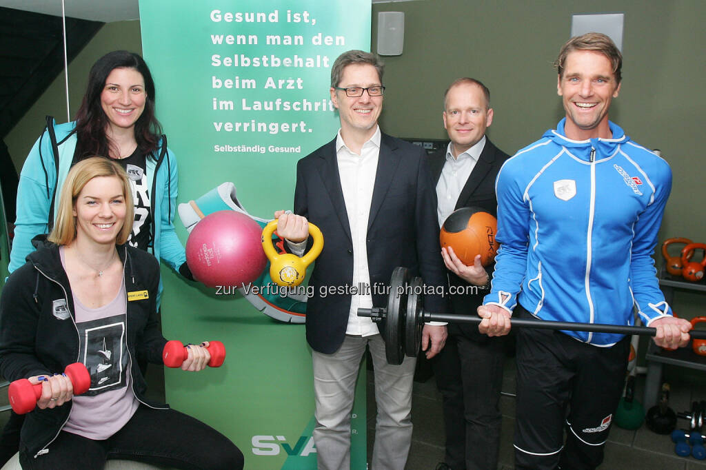 Training mit Spitzensportlern wie Mirna Jukic, Beate Schrott und den Sieber Brüdern - Sozialversicherungsanstalt der gewerblichen Wirtschaft: Sportliches Upgrade für SVA Gesundheitsförderungsprogramm „Gesund ist erfolgreich“ (Fotocredit: Credit: SVA/APA-Fotoservice/Hautzinger), © Aussender (15.03.2017)