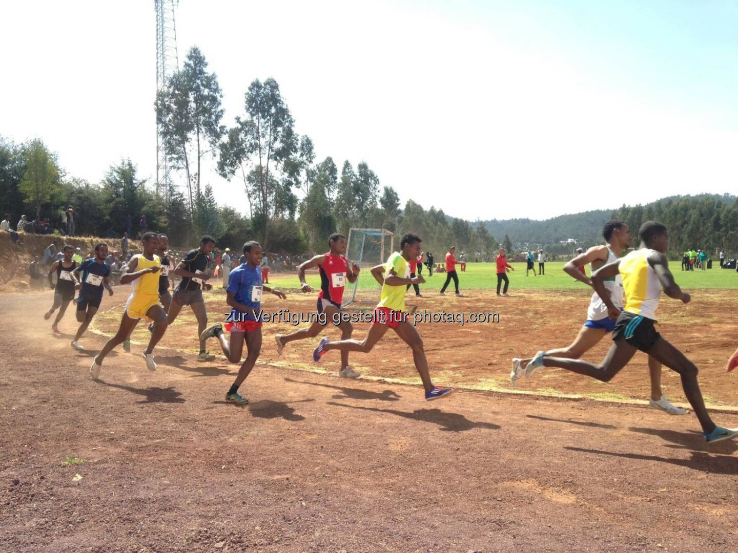 laufen, Rennen, track and field, Tartan, Äthiopien, hintereinander, Laufschritt, 