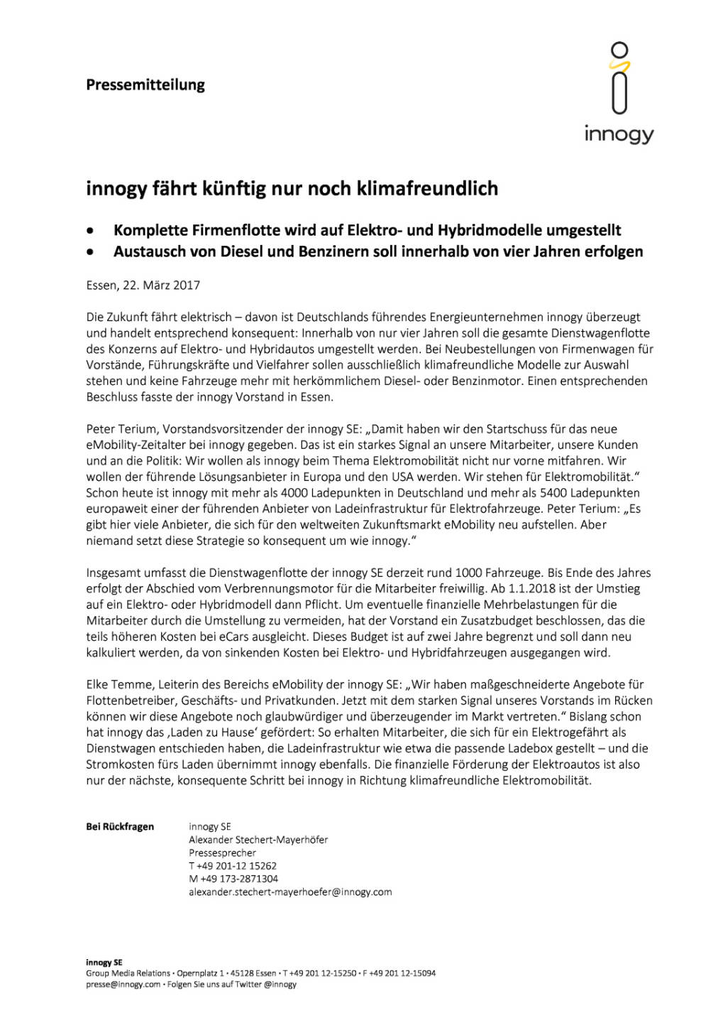 innogy fährt künftig nur noch klimafreundlich, Seite 1/2, komplettes Dokument unter http://boerse-social.com/static/uploads/file_2175_innogy_fahrt_kunftig_nur_noch_klimafreundlich.pdf