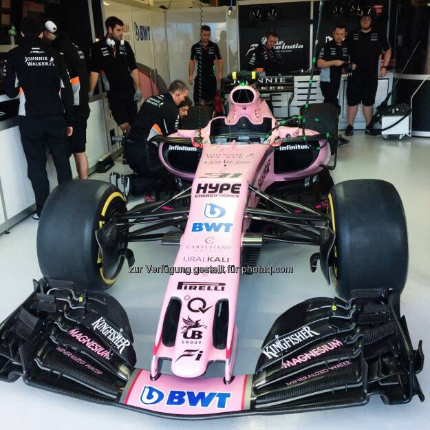 BWT - Die Pink Panther beim Sahara Force India Formula One Team sind bereit.
Viel Glück an Sergio Perez und Esteban Ocon. 
Let's rock the season 2017. 
#PinkInThePitlane #PinkPanther  Source: http://facebook.com/bwtwasser, © Aussendung (26.03.2017) 