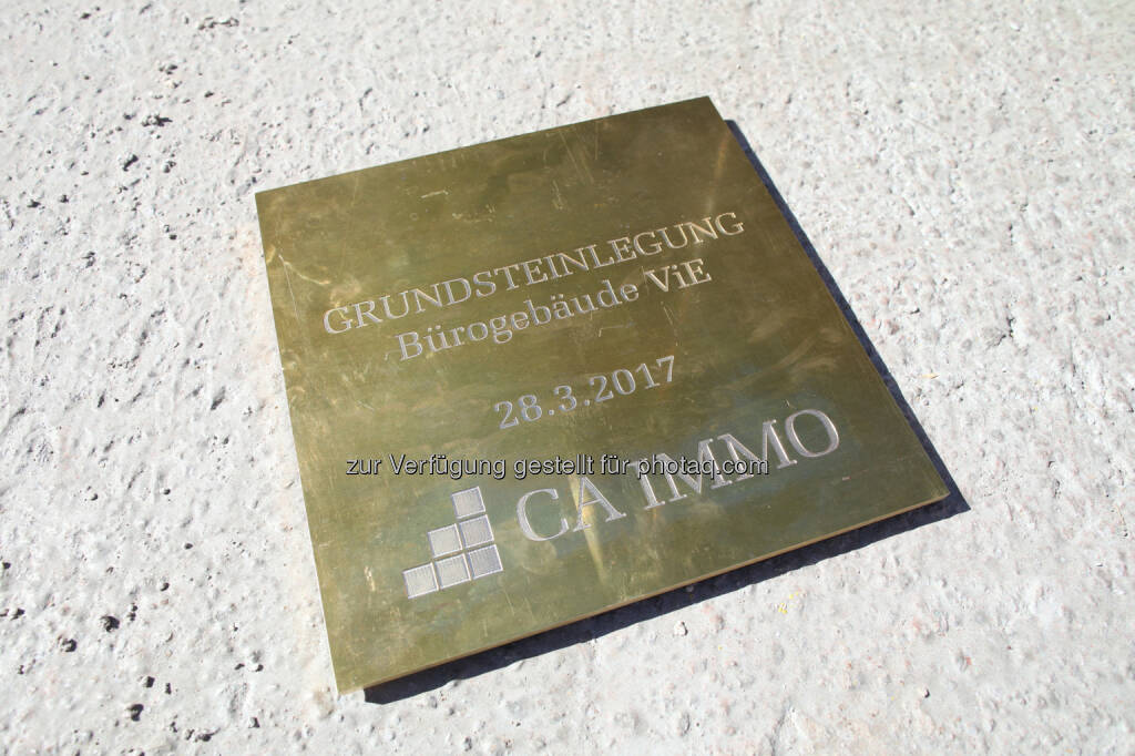 Grundstein - CA Immo legt Grundstein für Bürogebäude ViE, Lände 3 (CA Immobilien Anlagen AG/APA-Fotoservice/Schedl / Fotograf/in: Ludwig Schedl) (29.03.2017) 