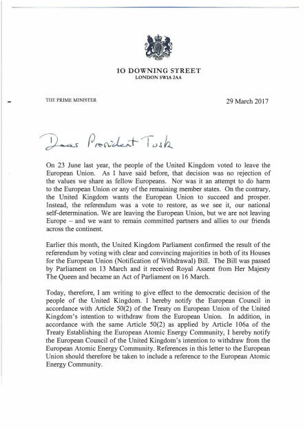 Das Brexit-Dokument mit Tusk, Seite 1/6, komplettes Dokument unter http://boerse-social.com/static/uploads/file_2185_das_brexit-dokument_mit_tusk.pdf (29.03.2017) 