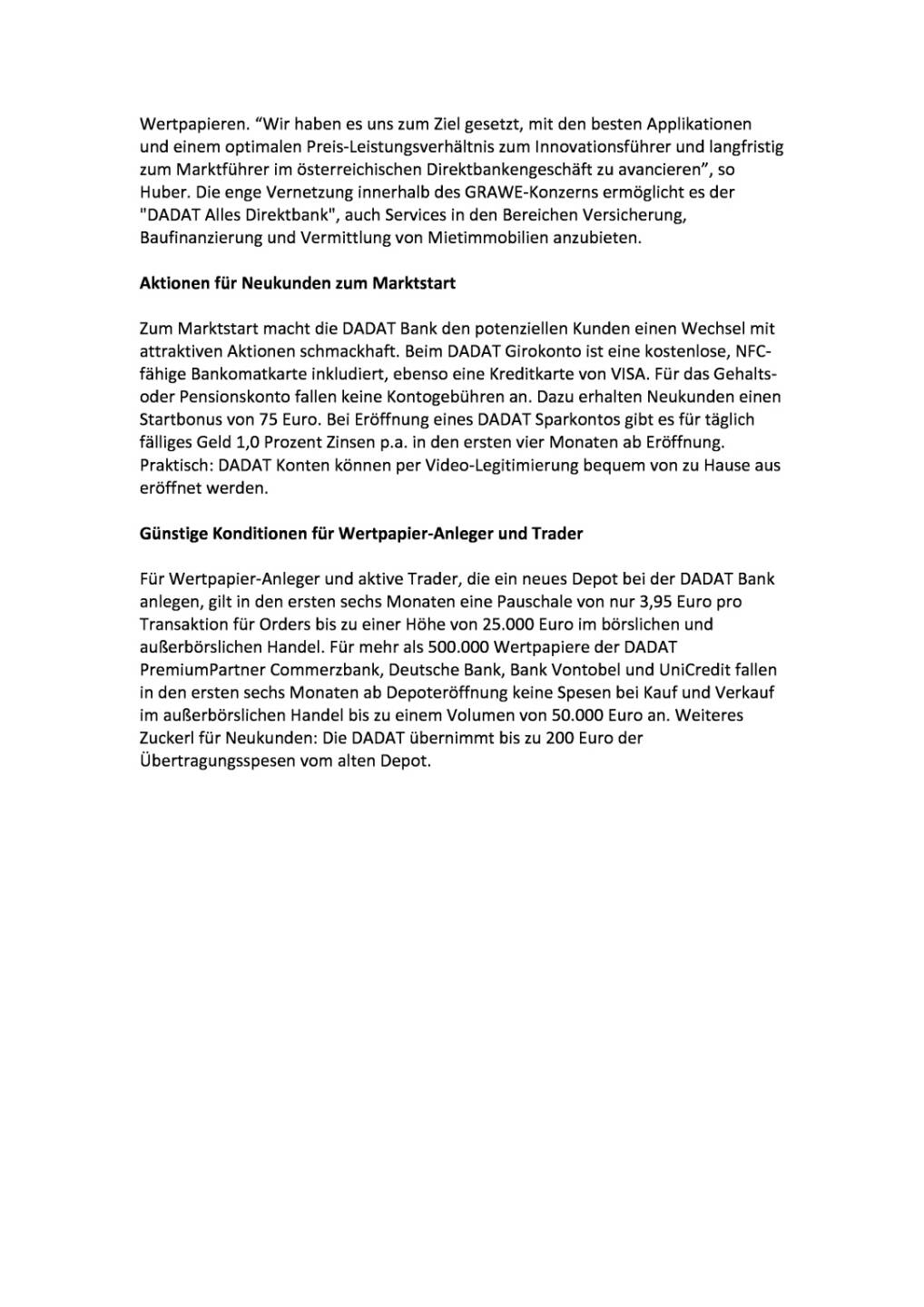 Marktstart  für neue österreichische Direktbank, Seite 2/2, komplettes Dokument unter http://boerse-social.com/static/uploads/file_2190_marktstart_fur_neue_osterreichische_direktbank.pdf