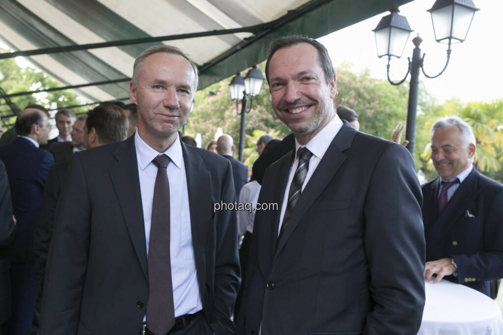 Franz Hochstrasser (Erste Group), Stephan Klasmann (Flughafen Wien), © finanzmarktfoto/Martina Draper (15.05.2013) 