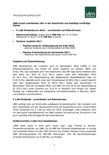 UBM erzielt zweitbestes Jahr in der Geschichte und bestätigt vorläufige Zahlen, Seite 1/4, komplettes Dokument unter http://boerse-social.com/static/uploads/file_2197_ubm_erzielt_zweitbestes_jahr_in_der_geschichte_und_bestatigt_vorlaufige_zahlen.pdf (06.04.2017) 