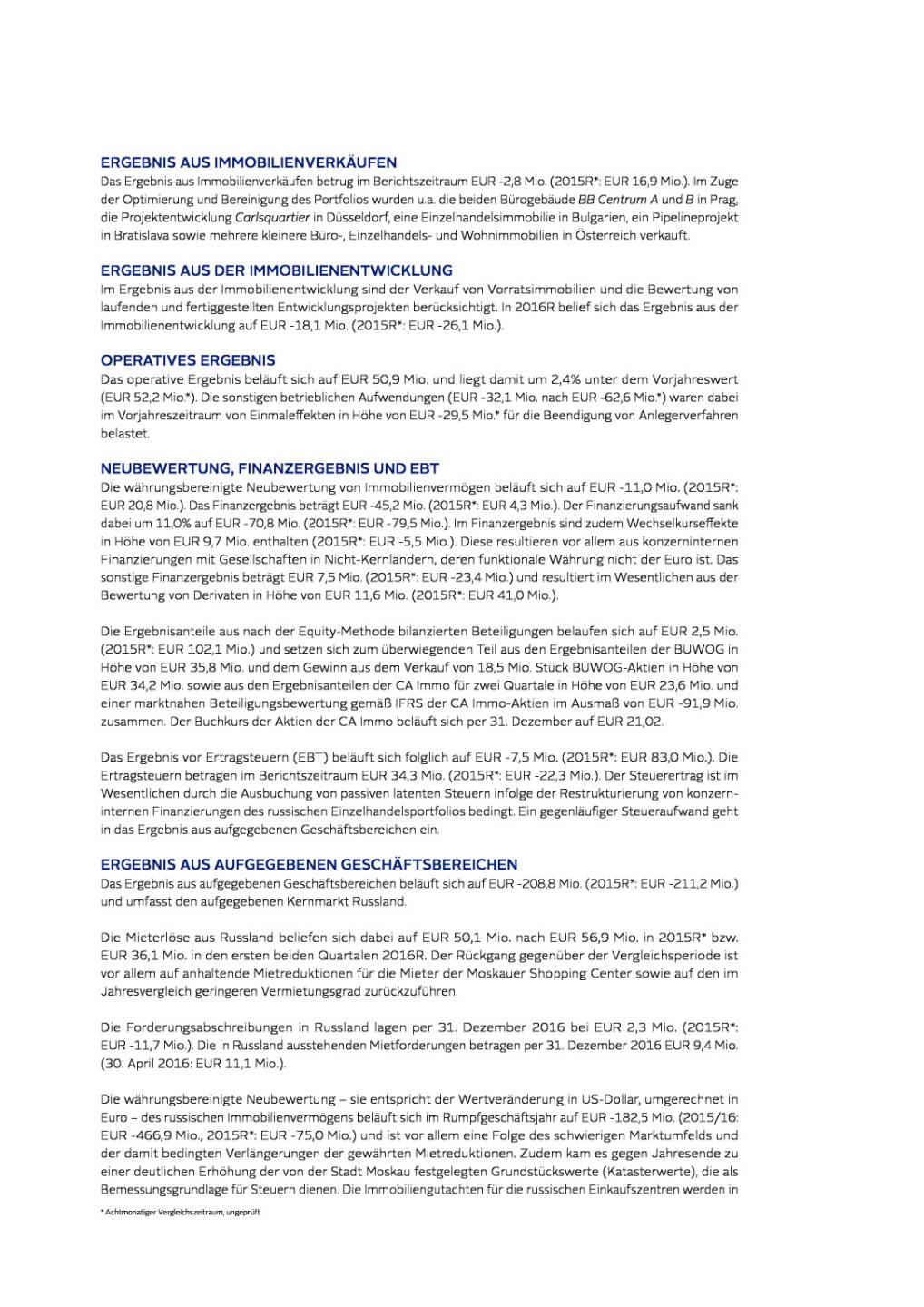 Immofinanz: Ergebnis-, Bilanz- und Cashflow-Analyse, Seite 2/6, komplettes Dokument unter http://boerse-social.com/static/uploads/file_2199_immofinanz_ergebnis-_bilanz-_und_cashflow-analyse.pdf
