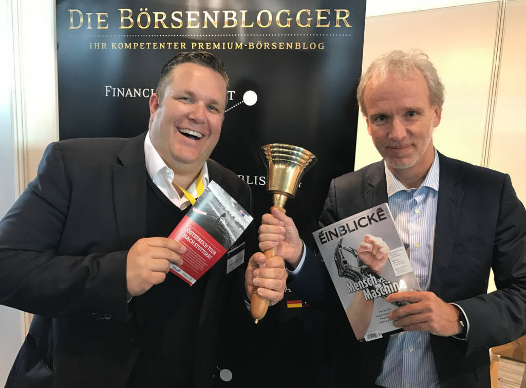 Christoph Scherbaum und Christian Drastil mit dem Mini-  http://www.boerse-social.com/magazine , beigelegt bei http://markteinblicke.de #invest2017 (09.04.2017) 