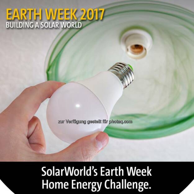 There are many ways you can save energy and conserve resources. #SolarWorld challenges you to share actions that you have taken to save #energy at home. Let us know in the comments your favorite ways to protect resources and be kind to the #planet. #EarthDay #EarthDay2017 #EarthDayEveryDay #GoSolar #EarthWeek #EarthWeek2017  Source: http://facebook.com/SolarWorldUSA, © Aussender (18.04.2017) 