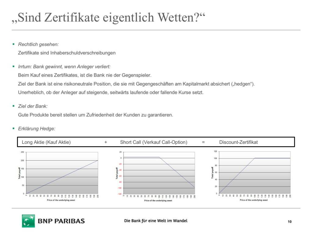 Präsentation BNP Paribas - Sind Zertifikate eigentlich Wetten (26.04.2017) 