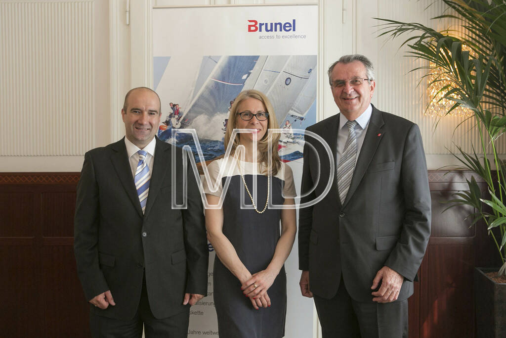 Harald Kuchelbacher (Geschäftsbereichsleiter Österreich), Gunilla Pendt (Leiterin Marketing & Kommunikation Brunel Europe), Erich Laminger (Geschäftsführer Great Place to Work® Österreich), © Martina Draper für Brunel (15.05.2013) 