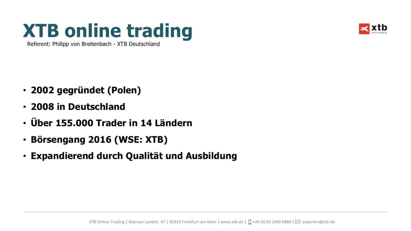 Präsentation xtb online trading