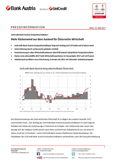 Mehr Rückenwind aus dem Ausland für Österreichs Wirtschaft Wien, 15. Mai 2017, Seite 1/5, komplettes Dokument unter http://boerse-social.com/static/uploads/file_2253_mehr_ruckenwind_aus_dem_ausland_fur_osterreichs_wirtschaft_wien_15_mai_2017.pdf (15.05.2017)