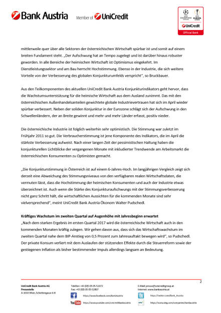 Mehr Rückenwind aus dem Ausland für Österreichs Wirtschaft Wien, 15. Mai 2017, Seite 2/5, komplettes Dokument unter http://boerse-social.com/static/uploads/file_2253_mehr_ruckenwind_aus_dem_ausland_fur_osterreichs_wirtschaft_wien_15_mai_2017.pdf (15.05.2017) 