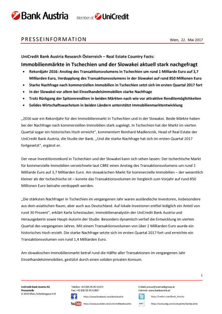 Immobilienmärkte in Tschechien und der Slowakei aktuell stark nachgefragt, Seite 1/4, komplettes Dokument unter http://boerse-social.com/static/uploads/file_2258_immobilienmarkte_in_tschechien_und_der_slowakei_aktuell_stark_nachgefragt.pdf (22.05.2017) 