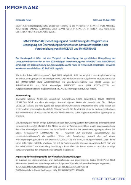 Handelsgericht Wien genehmigt Immofinanz-Vergleich, Seite 1/2, komplettes Dokument unter http://boerse-social.com/static/uploads/file_2261_handelsgericht_wien_genehmigt_immofinanz-vergleich.pdf (23.05.2017) 