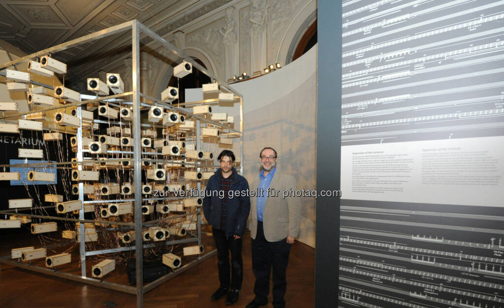 Künstler Rudolf Wakolbinger und NHM-Generaldirektor Christian Köberl - Naturhistorisches Museum: Klanginstallation „Expansion of the Universe” ab 25. Mai 2017 im Naturhistorischen Museum Wien (Fotograf: NHM Wien, Alice Schumacher), © Aussender (24.05.2017) 