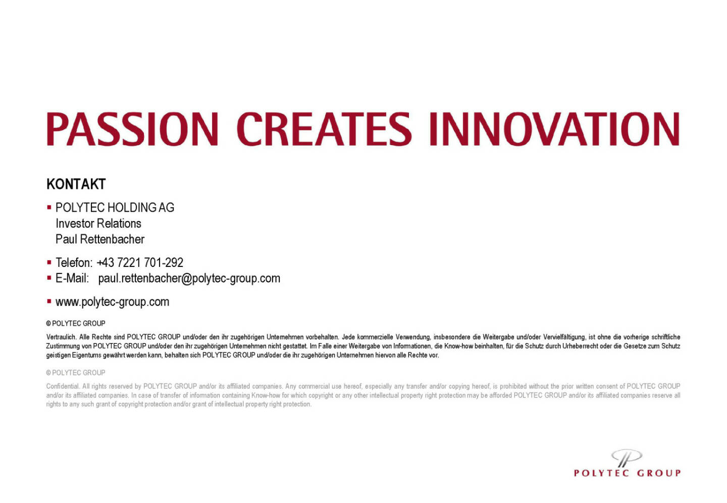 Polytec - Passion Creates Innovation