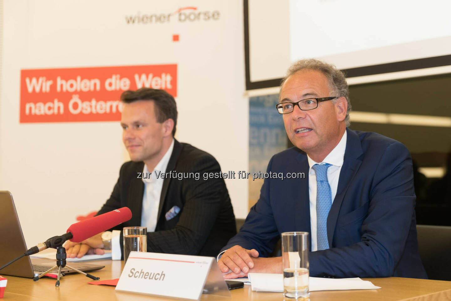 Wiener Börse-CEO Christoph Boschan, Wienerberger-CEO Heimo Scheuch (Fotocredit: APA-Fotoservice)