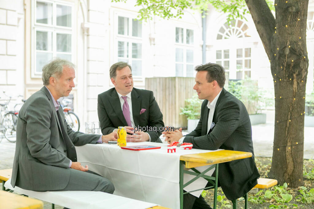 Christian Drastil (BSN), Nico Baader (Baader Bank), Christoph Boschan (Wiener Börse), © Martina Draper/photaq (01.06.2017) 