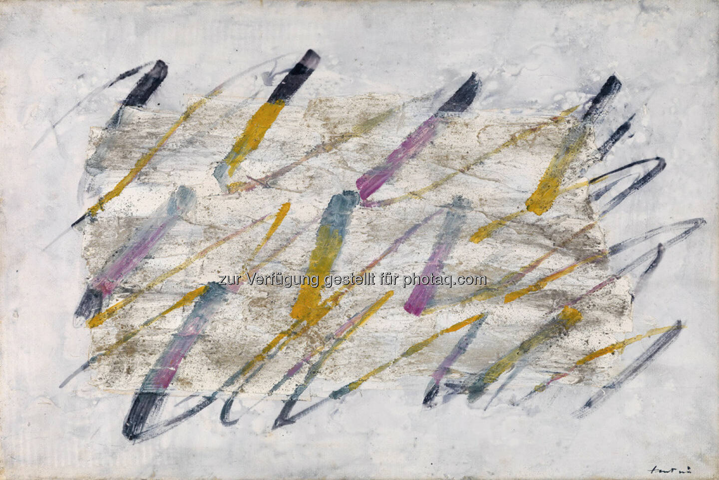 Jean Fautrier, Lignes colorées, 54 x 81 cm, erzielter Preis € 195.500