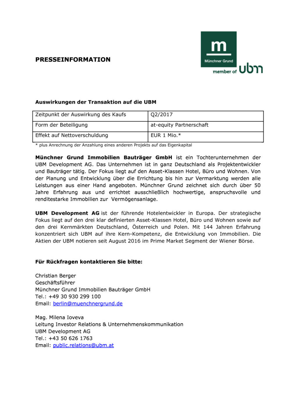 UBM-Tochter kauft Potsdamer Hauptpost mit angrenzender Entwicklungsfläche, Seite 2/2, komplettes Dokument unter http://boerse-social.com/static/uploads/file_2282_ubm-tochter_kauft_potsdamer_hauptpost_mit_angrenzender_entwicklungsflache.pdf