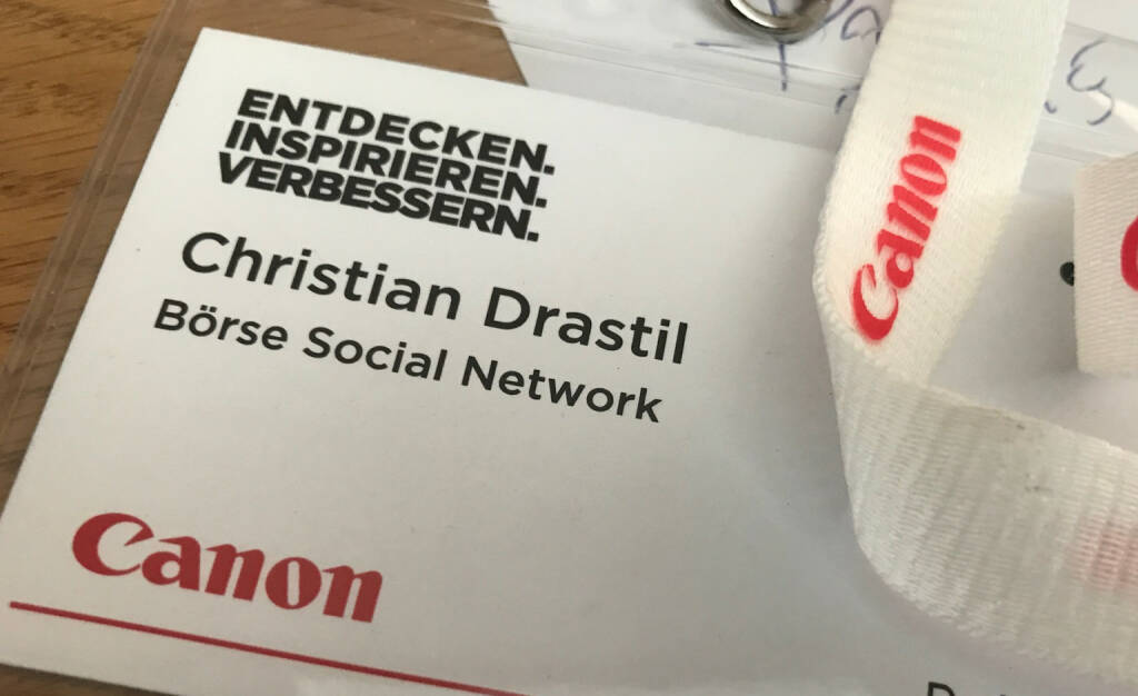 Börse Social Network Akkreditierung für das Canon Business Forum (29.06.2017)