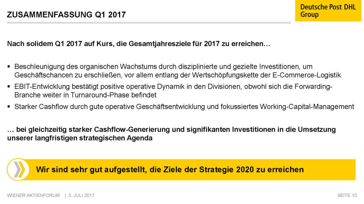Präsentation Deutsche Post - Zusammenfassung Q1 2017