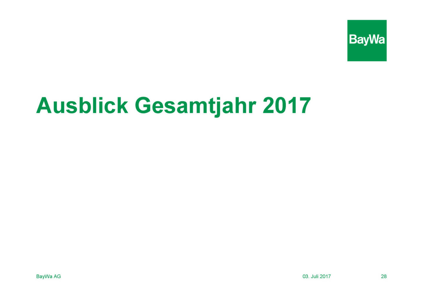 Präsentation BayWa - Ausblick 2017