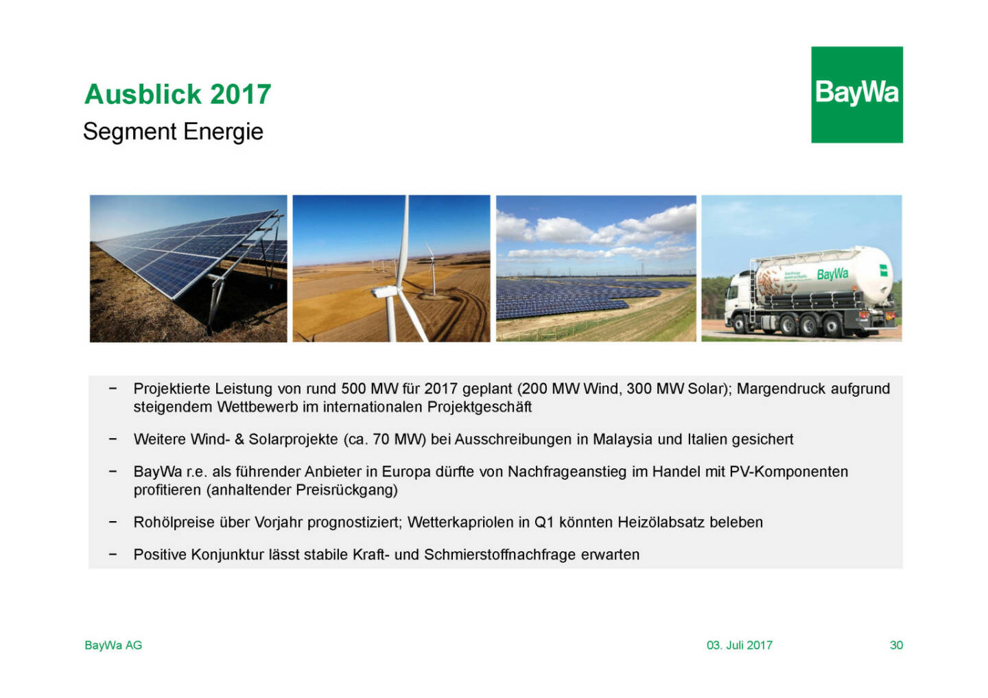 Präsentation BayWa - Ausblick 2017