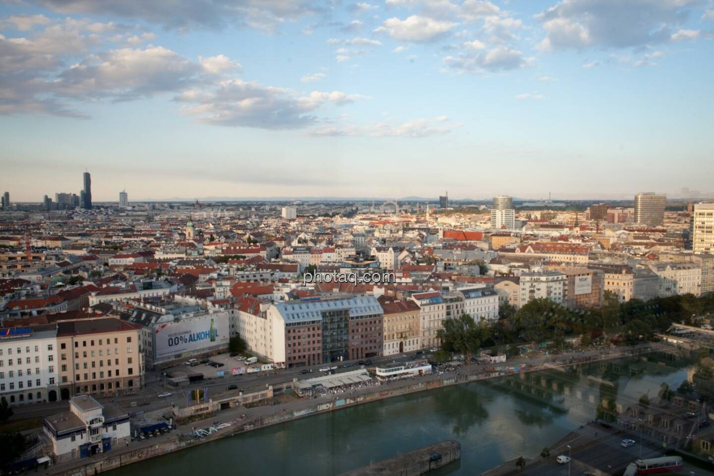 Wien, Häuser, Immobilien, Wolken, Donaukanal