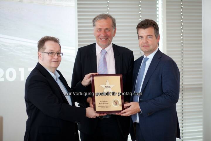 Wilhelm Rasinger (Mitte, IVA), Gregor Rosinger (Rosinger Group, links), Marc Tüngler (DSW, rechts)