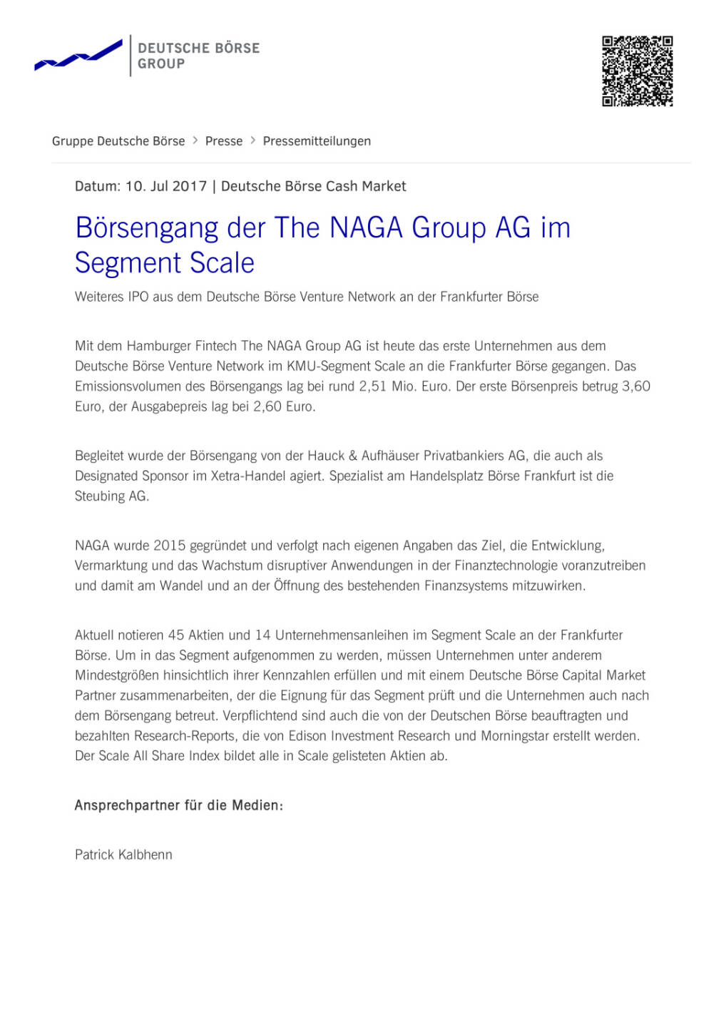 Börsengang der The NAGA Group AG im Segment Scale, Seite 1/2, komplettes Dokument unter http://boerse-social.com/static/uploads/file_2285_borsengang_der_the_naga_group_ag_im_segment_scale.pdf