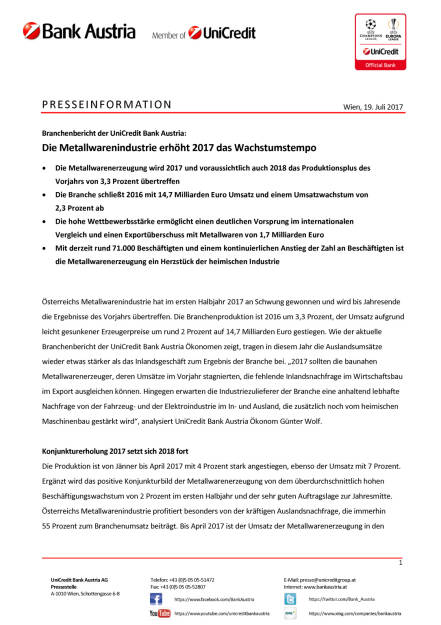 Die Metallwarenindustrie erhöht 2017 das Wachstumstempo, Seite 1/3, komplettes Dokument unter http://boerse-social.com/static/uploads/file_2289_die_metallwarenindustrie_erhoht_2017_das_wachstumstempo.pdf (19.07.2017) 