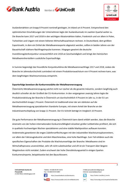 Die Metallwarenindustrie erhöht 2017 das Wachstumstempo, Seite 2/3, komplettes Dokument unter http://boerse-social.com/static/uploads/file_2289_die_metallwarenindustrie_erhoht_2017_das_wachstumstempo.pdf (19.07.2017) 