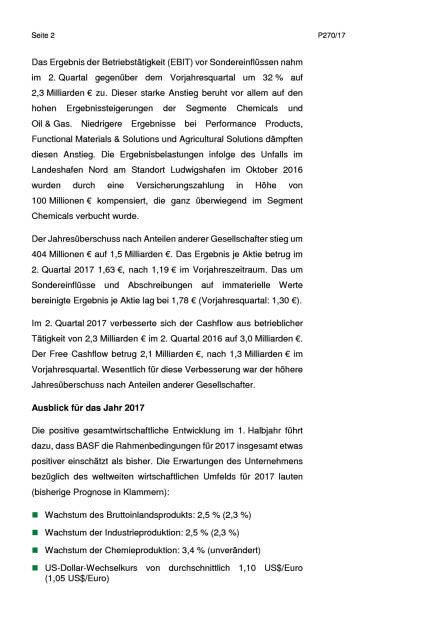 BASF - Q2, Seite 2/6, komplettes Dokument unter http://boerse-social.com/static/uploads/file_2296_basf_-_q2.pdf (27.07.2017) 